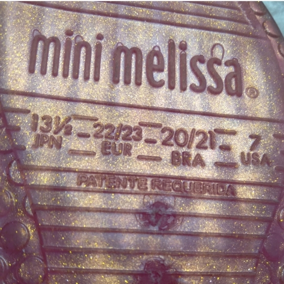 MINI MELISSA BOW Jelly Sandals Pink/ With Gold Dots Size 7 - Picture 13 of 14